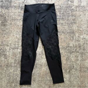 Adidas Womens Wanderlust Climalite Cut&Sewn‎ Black Gym Leggings Med Activewear